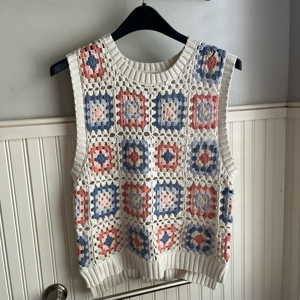 Lucky Brand Multicolor Crochet Tank Top